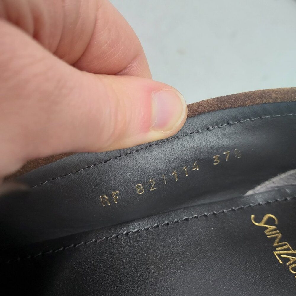 Saint Laurent Brown Suede Loafers - Picture 4 of 12